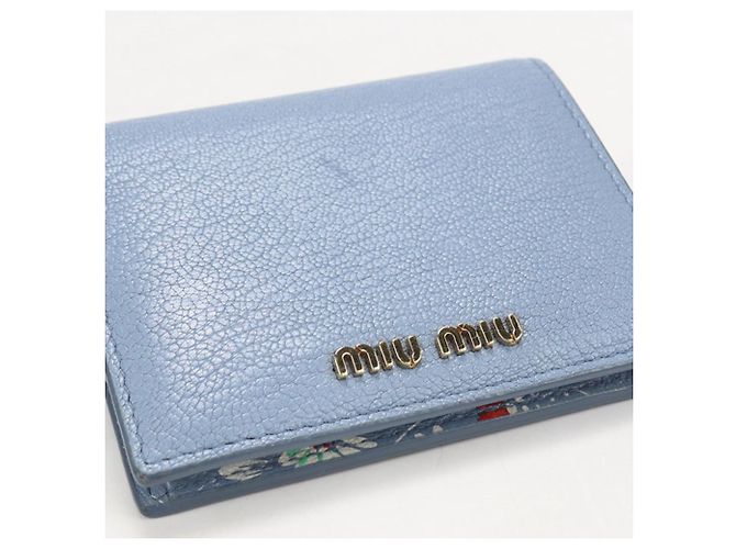 Portafoglio bi-fold Miu Miu da donna in blu - vista 9