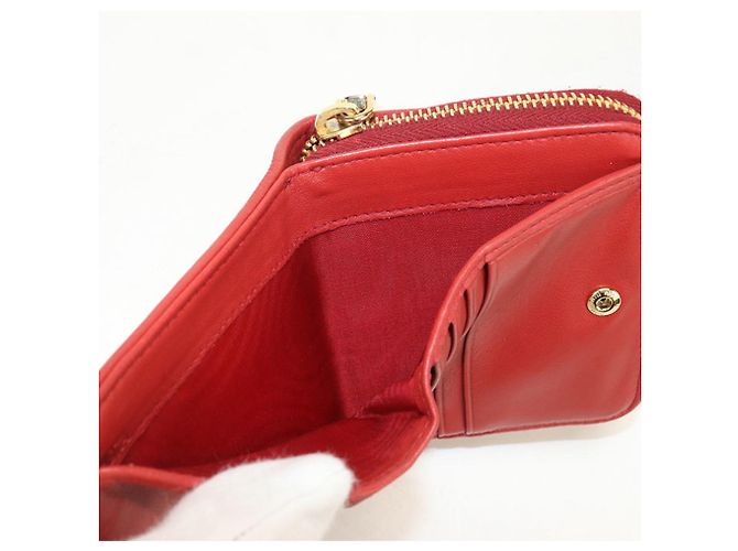 Portafoglio bi-fold Miu Miu in rosso - vista 4