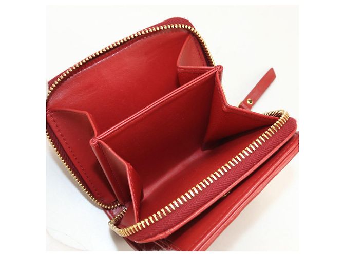Portafoglio bi-fold Miu Miu in rosso - vista 5