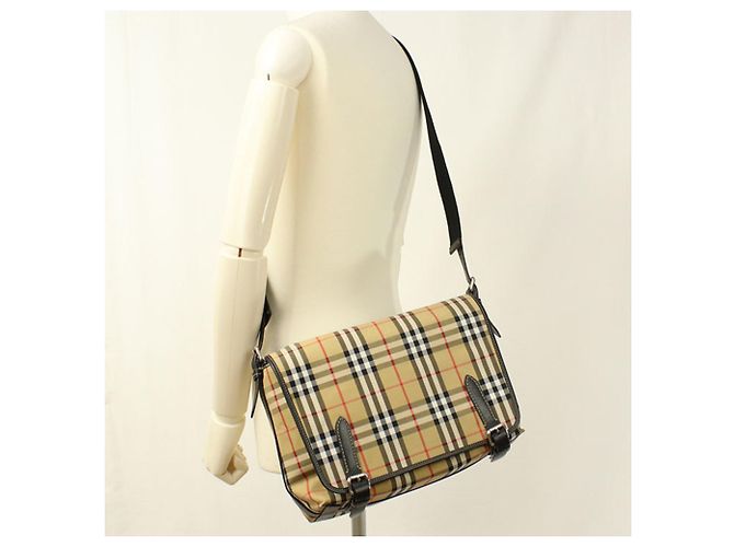 Borsa a tracolla Burberry Nova Check Beige - vista 8