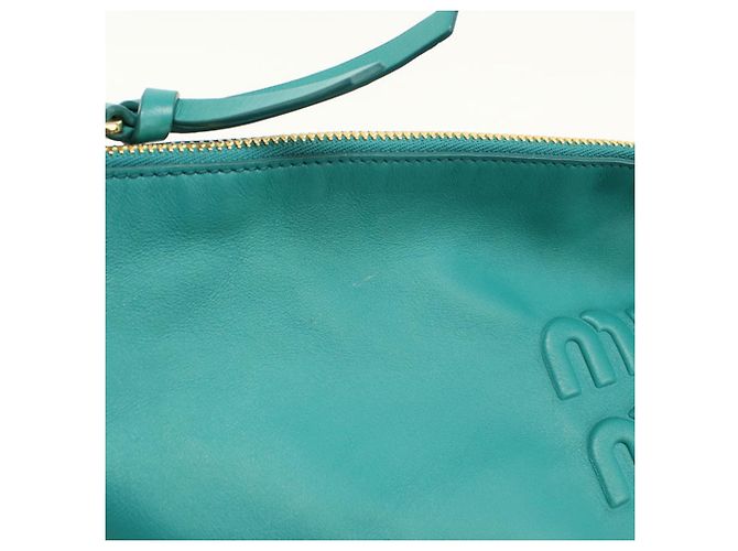 Borsa a tracolla Miu Miu in pelle verde - vista 6
