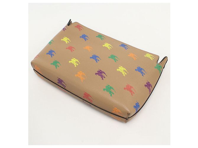 Borsa a pochette Burberry in pelle marrone - vista 2