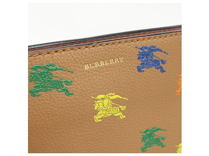 Borsa a pochette Burberry in pelle marrone - vista 4