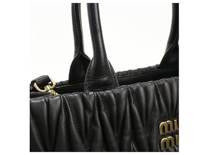 Borsa Tote Miu Miu in pelle nera Nero - vista 5