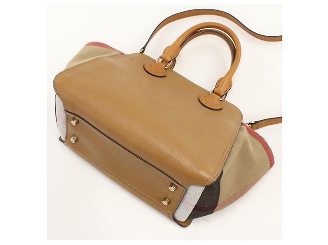 Borsa Tote Burberry in pelle marrone - vista 2