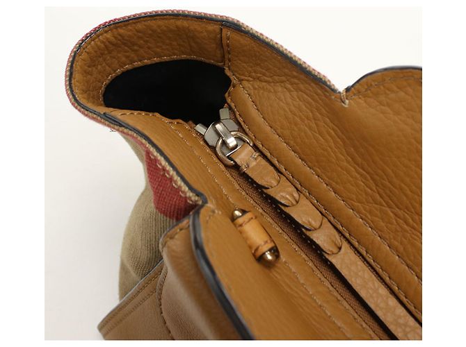Borsa Tote Burberry in pelle marrone - vista 5