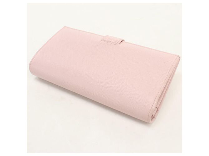 Saffiano Prada Bi-fold langes Portemonnaie in Pink - Ansicht 2