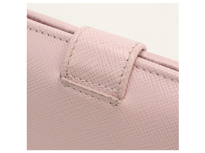 Saffiano Prada Bi-fold langes Portemonnaie in Pink - Ansicht 7