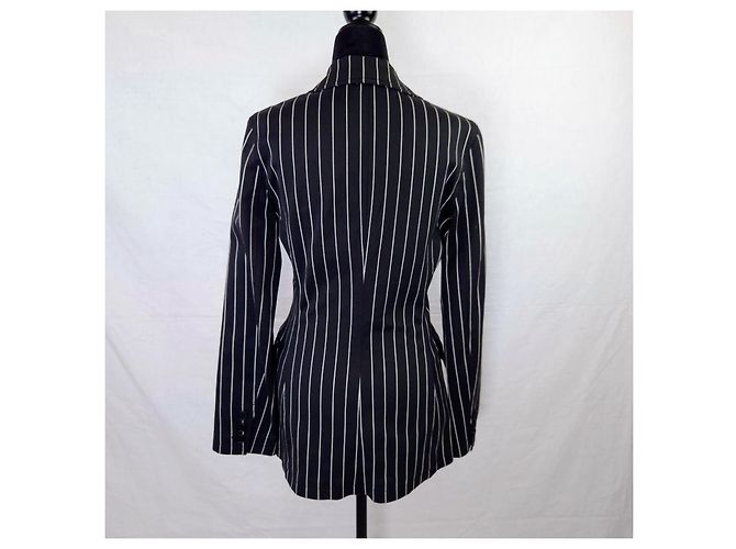 Blazer Moschino Jeans de algodón a raya diplomática Negro - vista 2