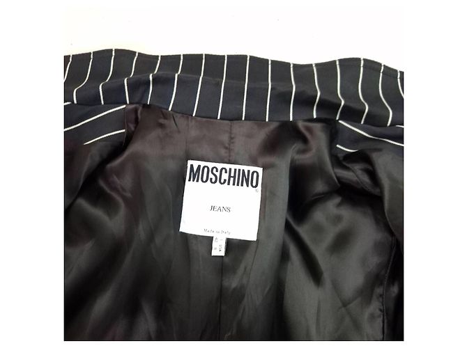 Blazer Moschino Jeans de algodón a raya diplomática Negro - vista 3