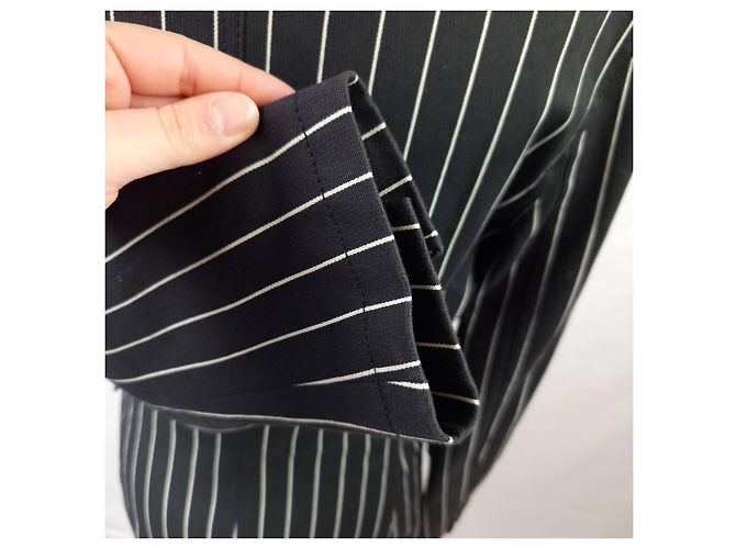 Blazer Moschino Jeans de algodón a raya diplomática Negro - vista 5