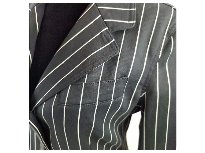 Blazer Moschino Jeans de algodón a raya diplomática Negro - vista 6