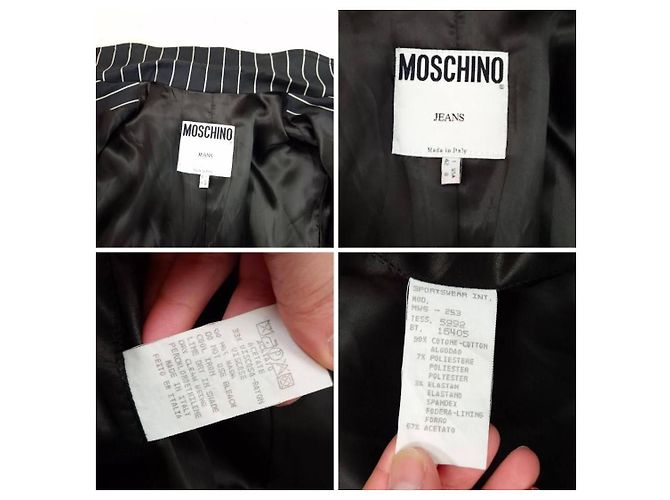 Blazer Moschino Jeans de algodón a raya diplomática Negro - vista 9