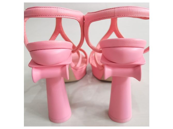 Chanel Sandali platform Parthenon in pelle di capra rosa - vista 7