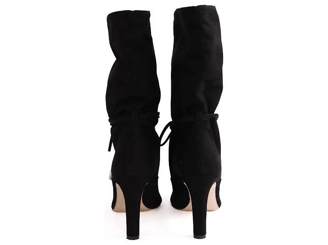 Lk Bennett Eliza Black Suede Ankle Boots Size 40 - view 2