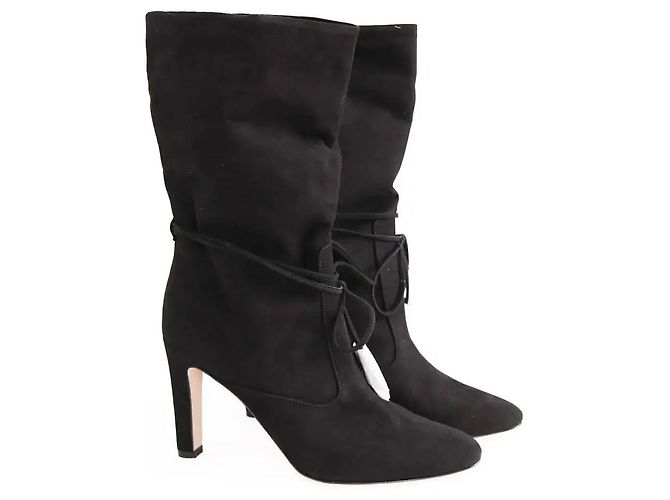 Lk Bennett Eliza Black Suede Ankle Boots Size 40 - view 3