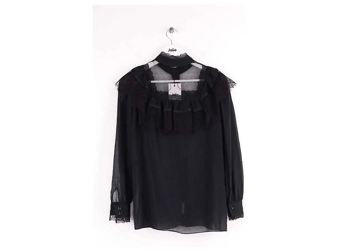 Autre Marque Camicia Saint Laurent in cotone nero - vista 3
