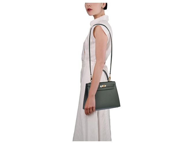 Hermès Borsa HERMES Kelly 25 in Pelle Verde - 103894 - vista 13