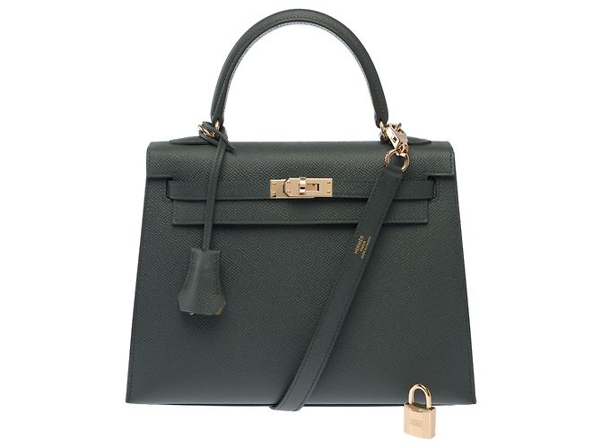 Hermès Borsa HERMES Kelly 25 in Pelle Verde - 103894 - vista 3
