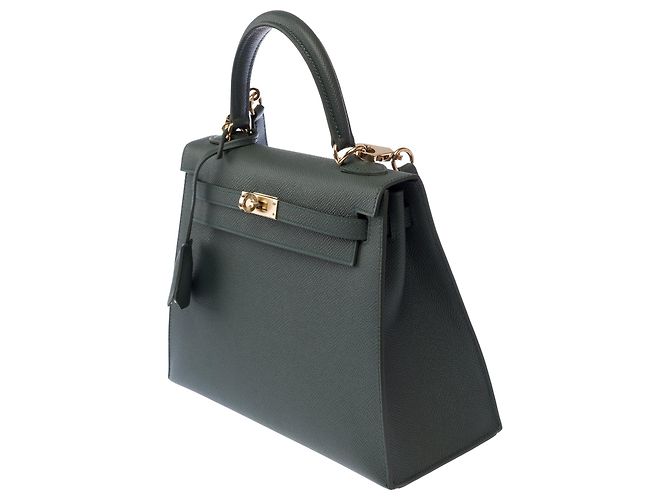 Hermès Borsa HERMES Kelly 25 in Pelle Verde - 103894 - vista 5