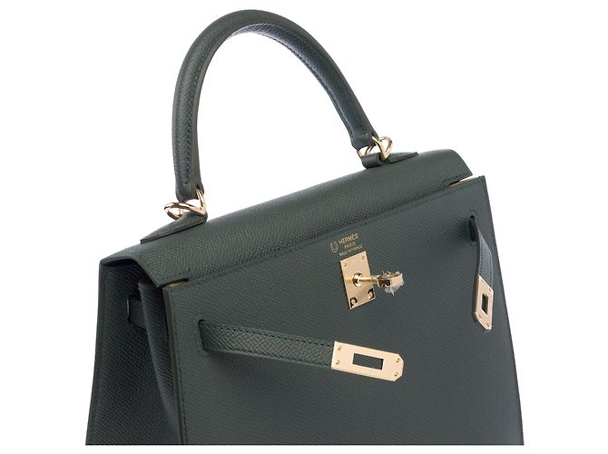 Hermès Borsa HERMES Kelly 25 in Pelle Verde - 103894 - vista 7