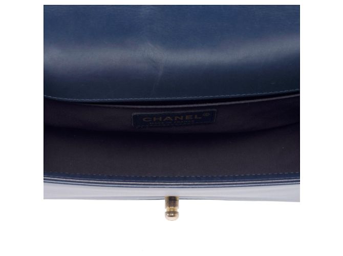 Borsa CHANEL Boy in Pelle Blu Navy - 103911 - vista 8