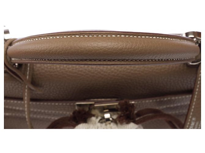 Hermès Borsa HERMES Kelly 25 in Pelle Étoupe - 103914 Taupe - vista 10