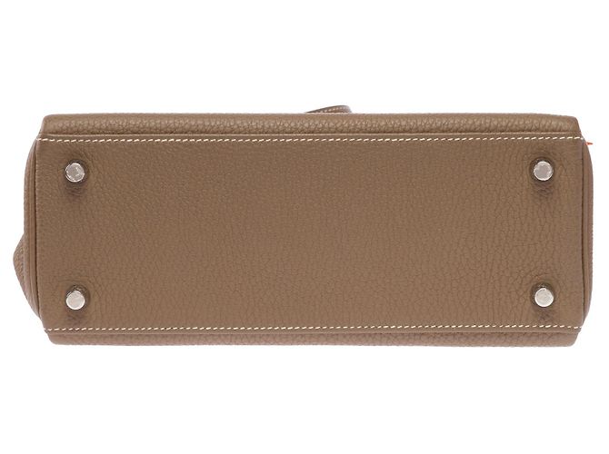Hermès Borsa HERMES Kelly 25 in Pelle Étoupe - 103914 Taupe - vista 11