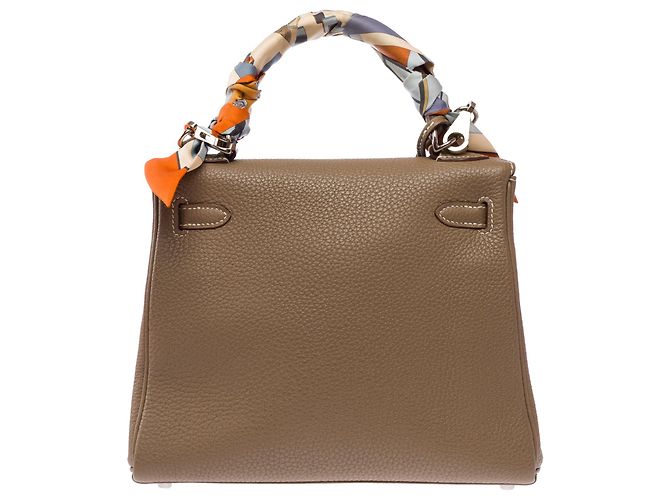 Hermès Borsa HERMES Kelly 25 in Pelle Étoupe - 103914 Taupe - vista 4