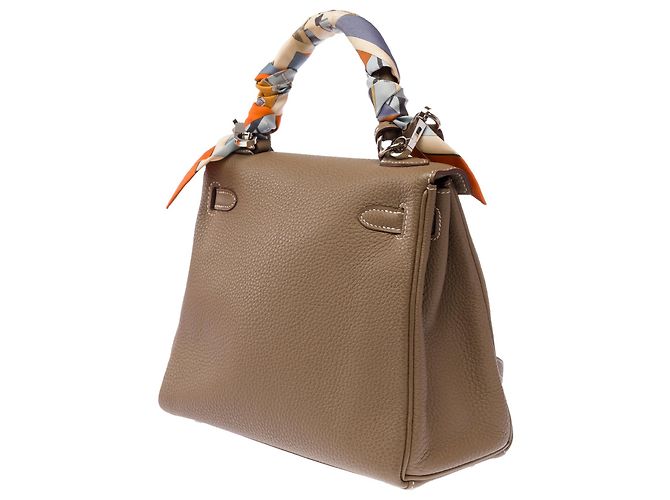 Hermès Borsa HERMES Kelly 25 in Pelle Étoupe - 103914 Taupe - vista 6
