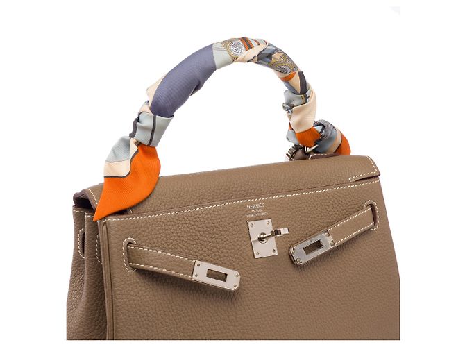 Hermès Borsa HERMES Kelly 25 in Pelle Étoupe - 103914 Taupe - vista 7