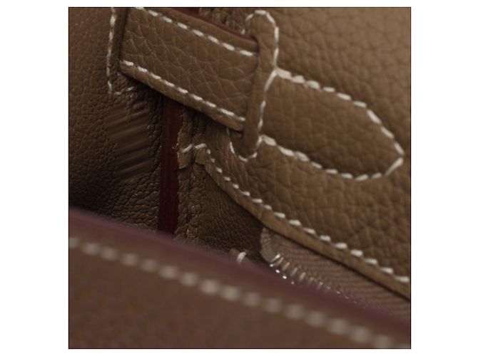 Hermès Borsa HERMES Kelly 25 in Pelle Étoupe - 103914 Taupe - vista 8