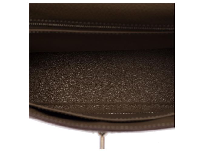 Hermès Borsa HERMES Kelly 25 in Pelle Étoupe - 103914 Taupe - vista 9