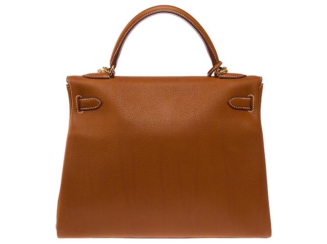 Hermès Borsa HERMES Kelly 32 in Pelle Dorata - 103915 D'oro - vista 3