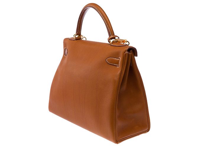 Hermès Borsa HERMES Kelly 32 in Pelle Dorata - 103915 D'oro - vista 5