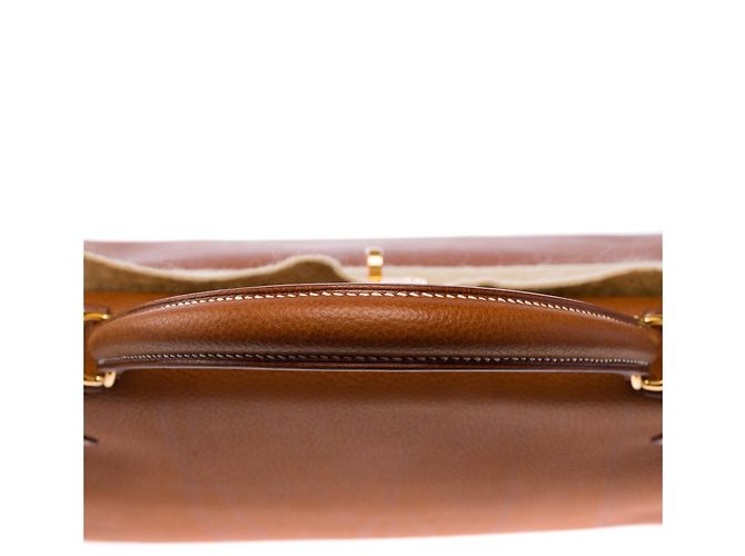 Hermès Borsa HERMES Kelly 32 in Pelle Dorata - 103915 D'oro - vista 9