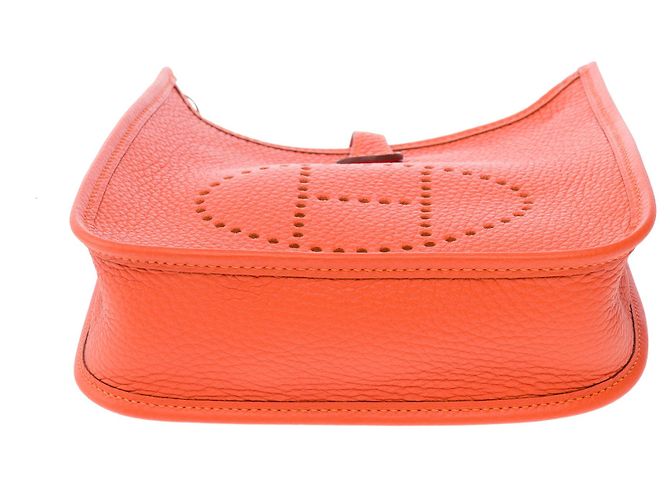 Hermès Borsa HERMES Mini Evelyne in Pelle Arancione - 103912 - vista 11