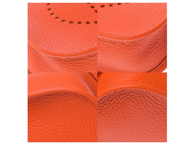 Hermès Borsa HERMES Mini Evelyne in Pelle Arancione - 103912 - vista 12