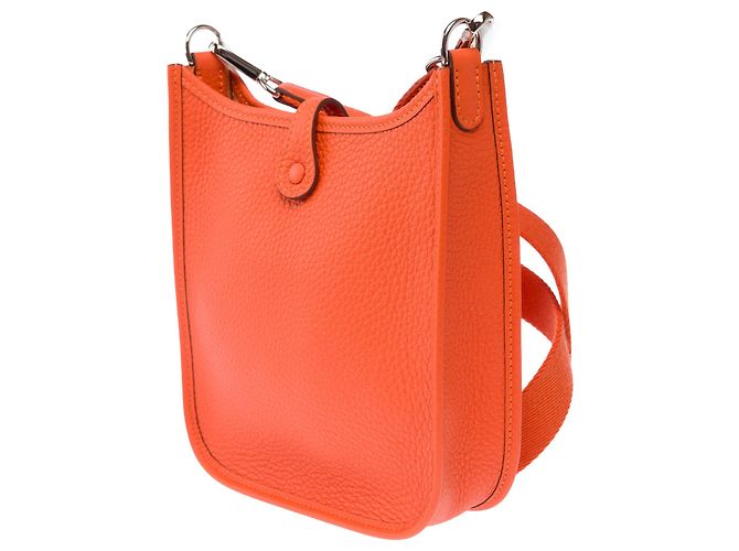 Hermès Borsa HERMES Mini Evelyne in Pelle Arancione - 103912 - vista 6