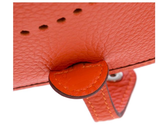 Hermès Borsa HERMES Mini Evelyne in Pelle Arancione - 103912 - vista 8
