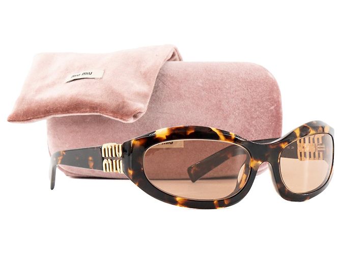 MIU MIU - Occhiali da sole Miu Miu in acetato e tartarugato marrone - vista 6