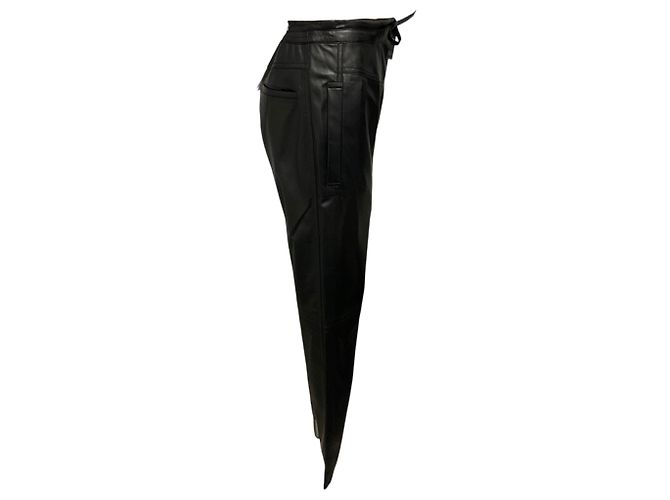 Pantalones Piper de piel de cordero negra Iro Negro - vista 2