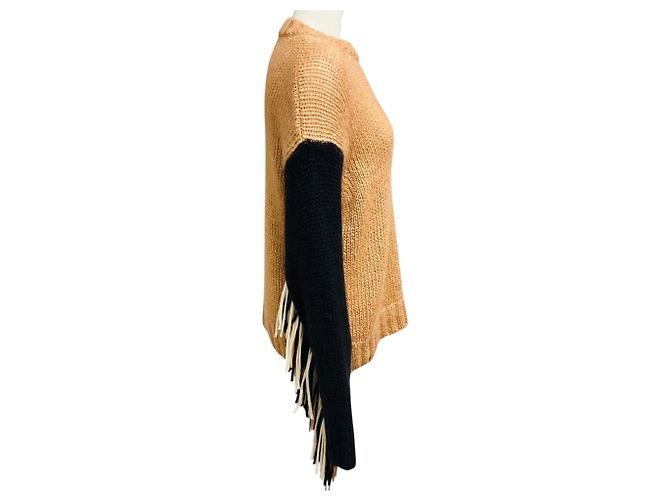 Alanui Strickpullover mit Fransen Tan / Beige / Black Kamel - Ansicht 2