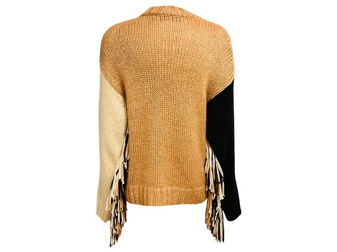 Alanui Strickpullover mit Fransen Tan / Beige / Black Kamel - Ansicht 3