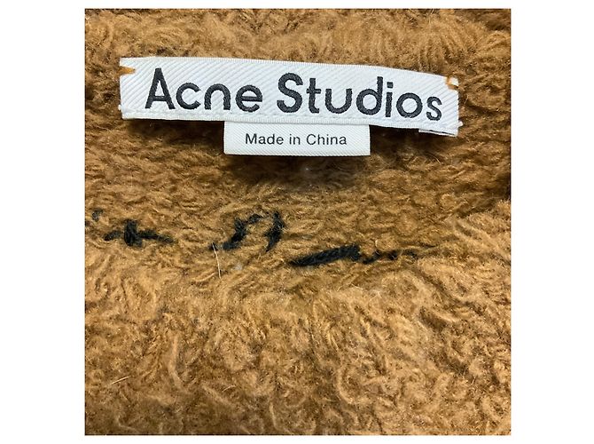 Sweater Teddy de gola redonda Acne Studios Khaki Beige Camelo - vista 4