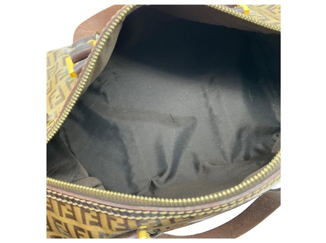 Borsa Boston Fendi Zucchino Crystal Marrone - vista 10