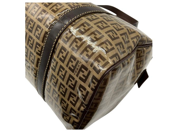 Borsa Boston Fendi Zucchino Crystal Marrone - vista 7