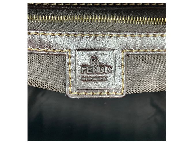 Borsa Boston Fendi Zucchino Crystal Marrone - vista 9