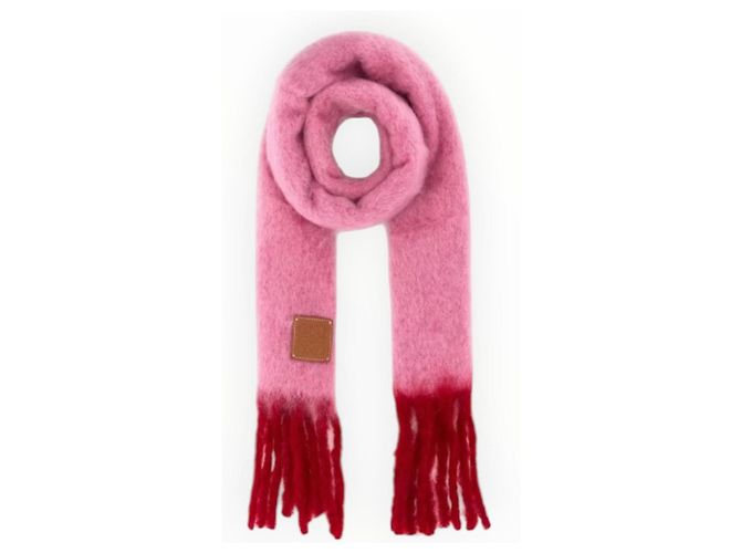 Loewe Wollschal rosa mit roten Fransen Pink - Ansicht 10