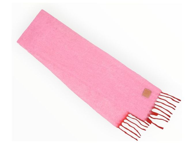 Loewe Wollschal rosa mit roten Fransen Pink - Ansicht 11